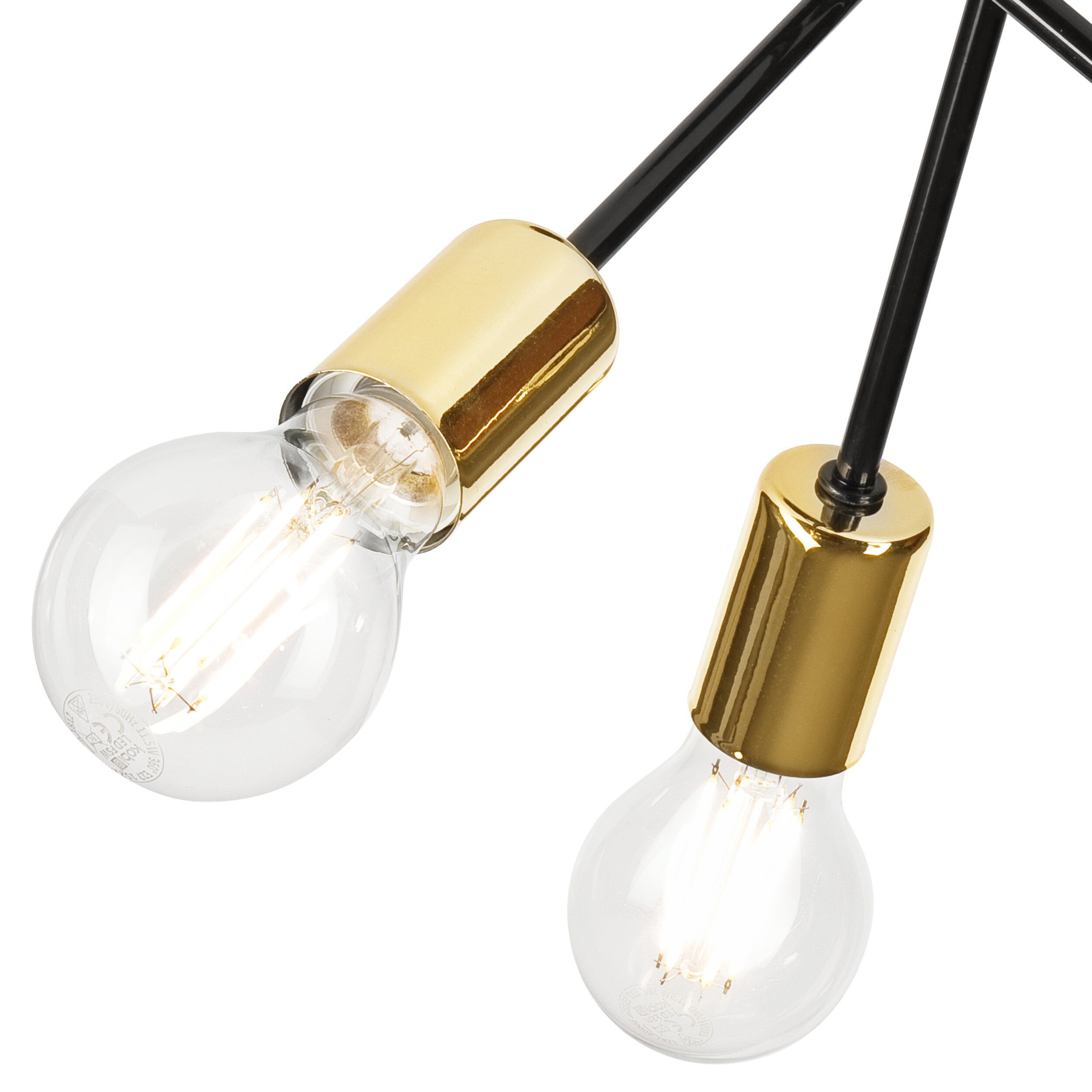 Lamkur Deckenleuchte gold Stahl B/H/L: ca. 33x34x33 cm E27 3 Brennstellen