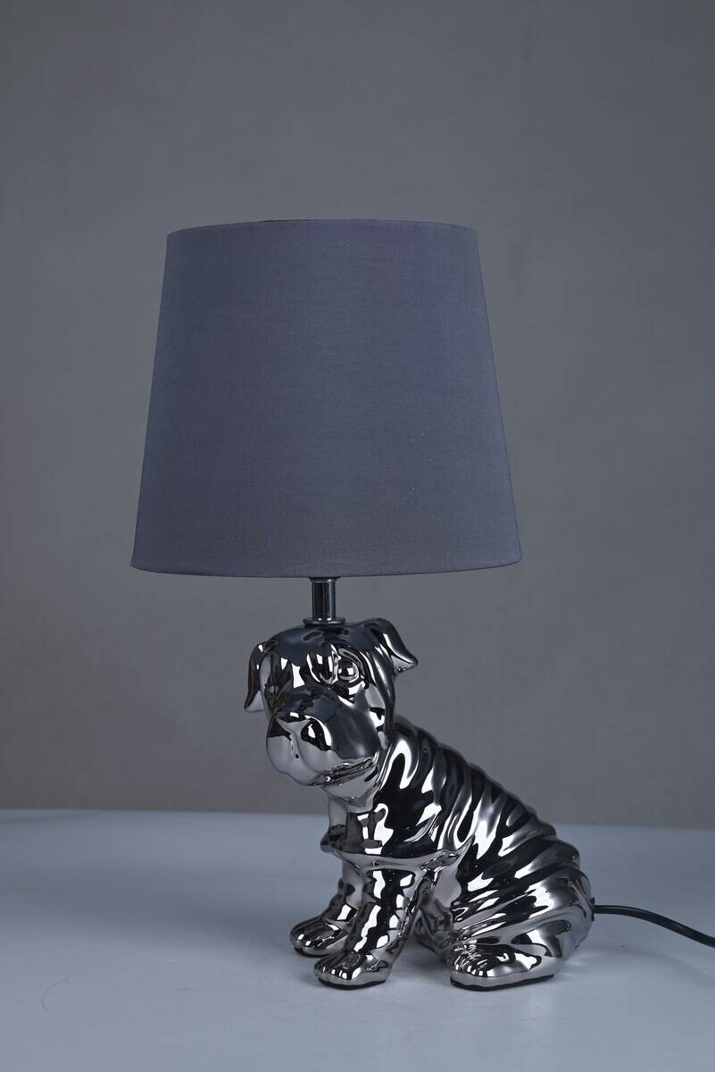 POCOline Keramik_Tischleuchte Agnes silber grau Keramik B/H/L: ca. 21x39x21 cm E14 1 Brennstellen