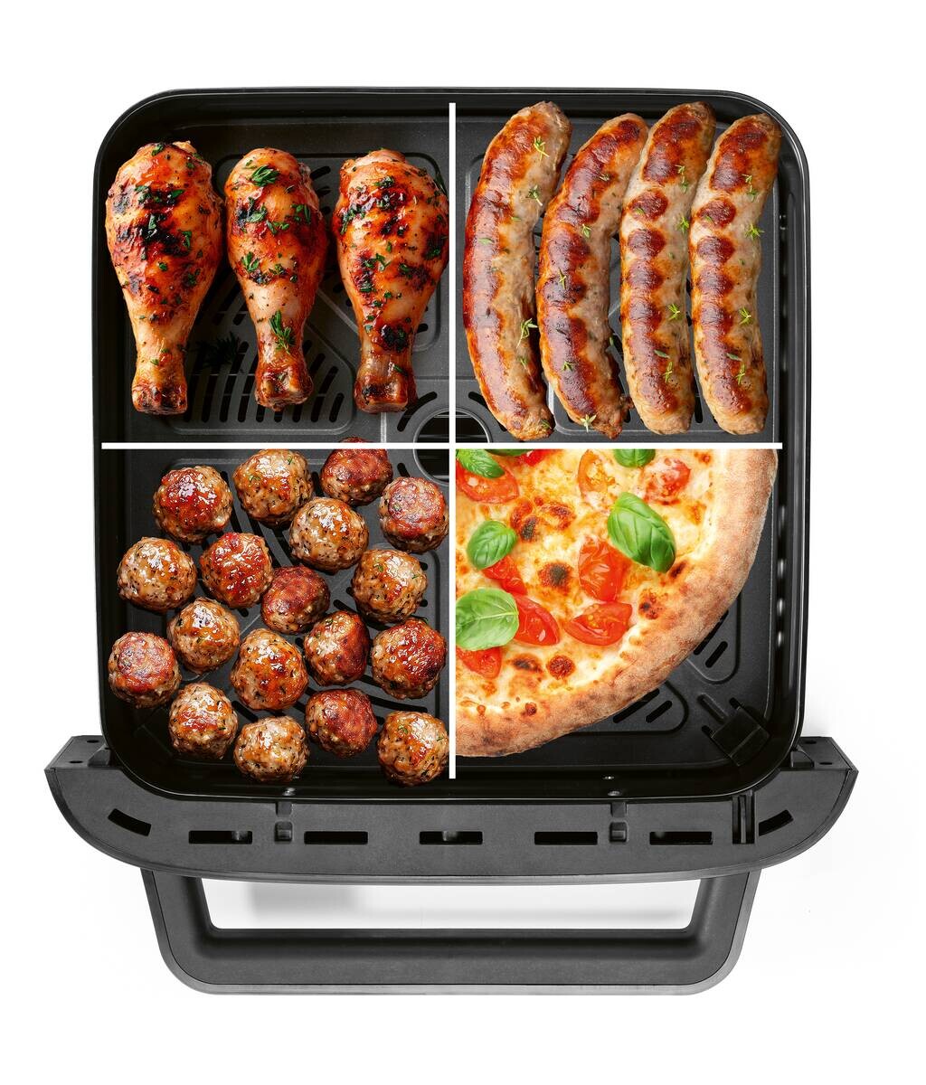 GOURMETmaxx Heißluftfritteuse XXL schwarz Edelstahl B/H/L: ca. 41x24x32,5 cm ca. 7 l