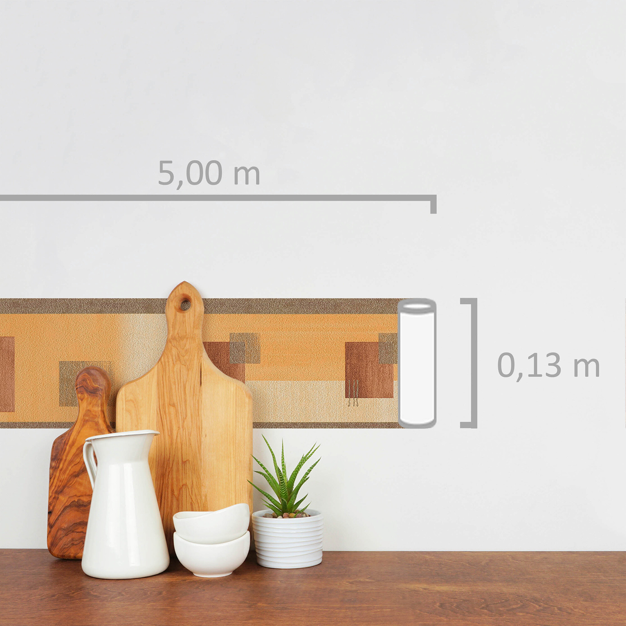 A.S.Creation Bordüre gold beige braun B/H/D: ca. 13x500x7,5 cm