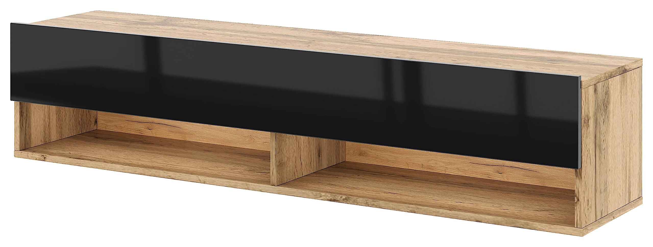 TV-Lowboard TV LOWBOARD DERBY 140 Eiche Wotan Nachbildung schwarz glänzend B/H/T: ca. 140x32,5x31,5 cm TV-Lowboard TV LOWBOARD DERBY 140 Eiche Wotan Nachbildung schwarz glänzend B/H/T: ca. 140x32,5x31,5 cm