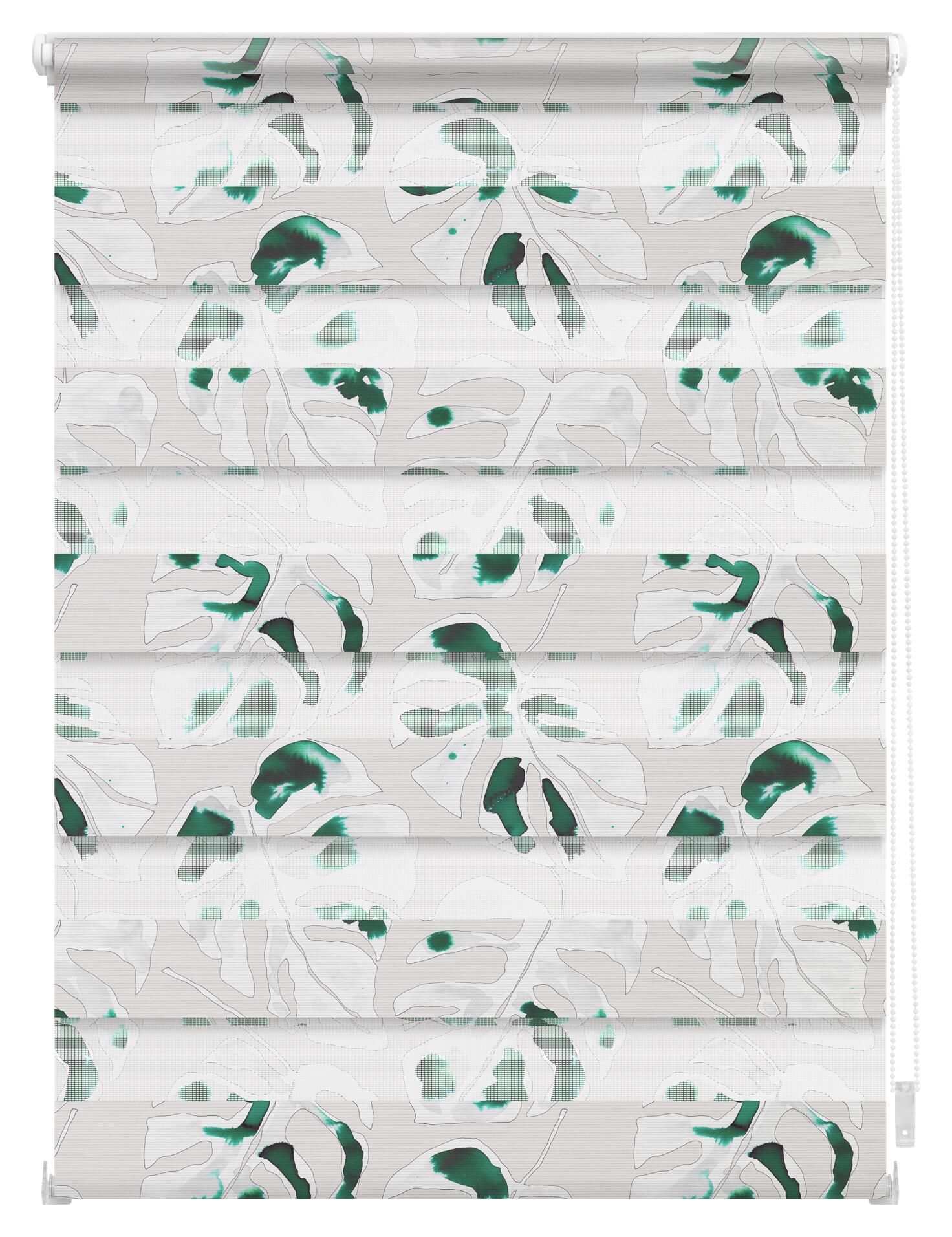 LICHTBLICK Doppelrollo Duo Monstera schwarz B/T: ca. 70x150 cm