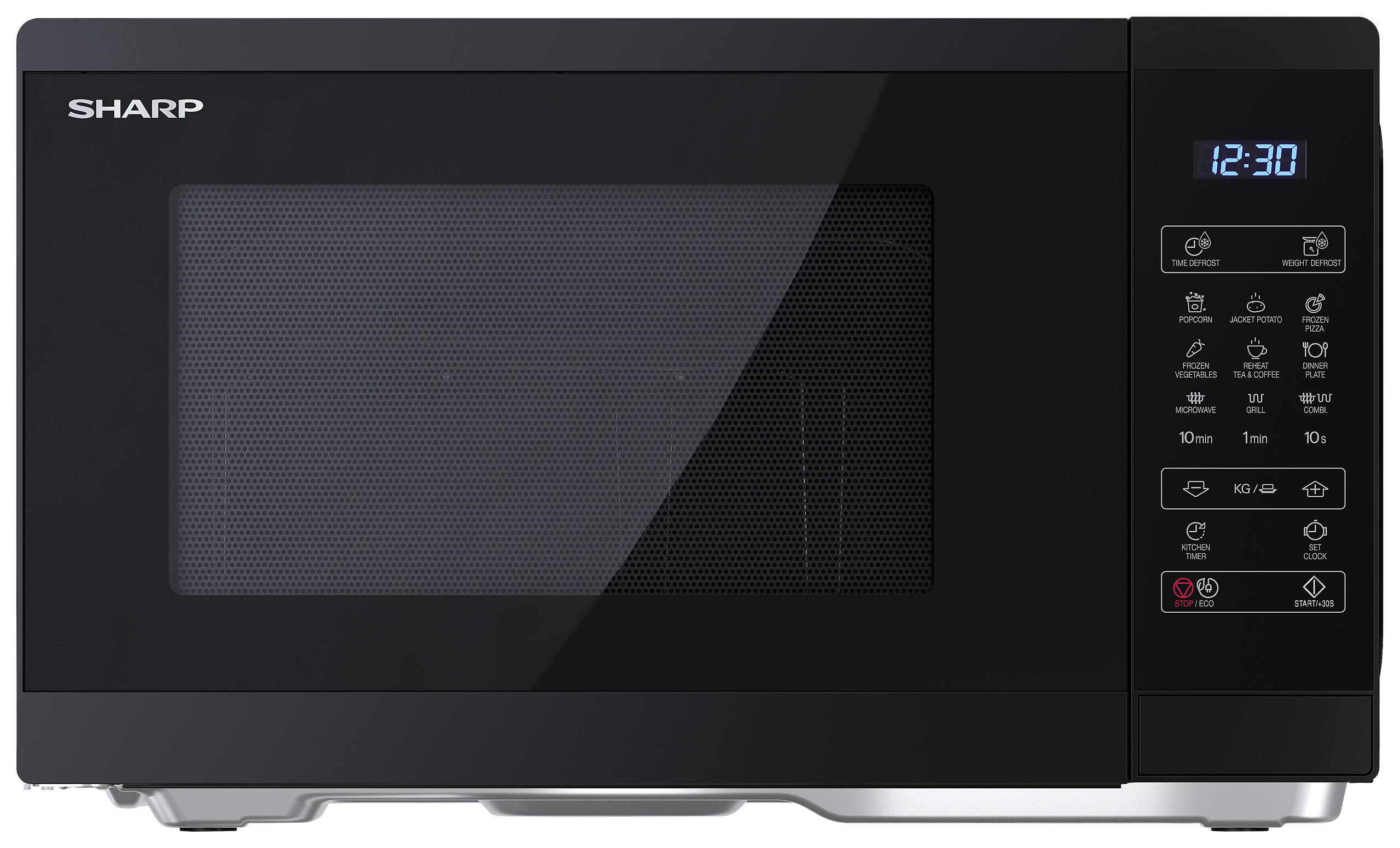 Sharp Mikrowelle mit Grill YC-MG252AE-B schwarz Stahl B/H/T: ca. 47,2x28x34,5 cm