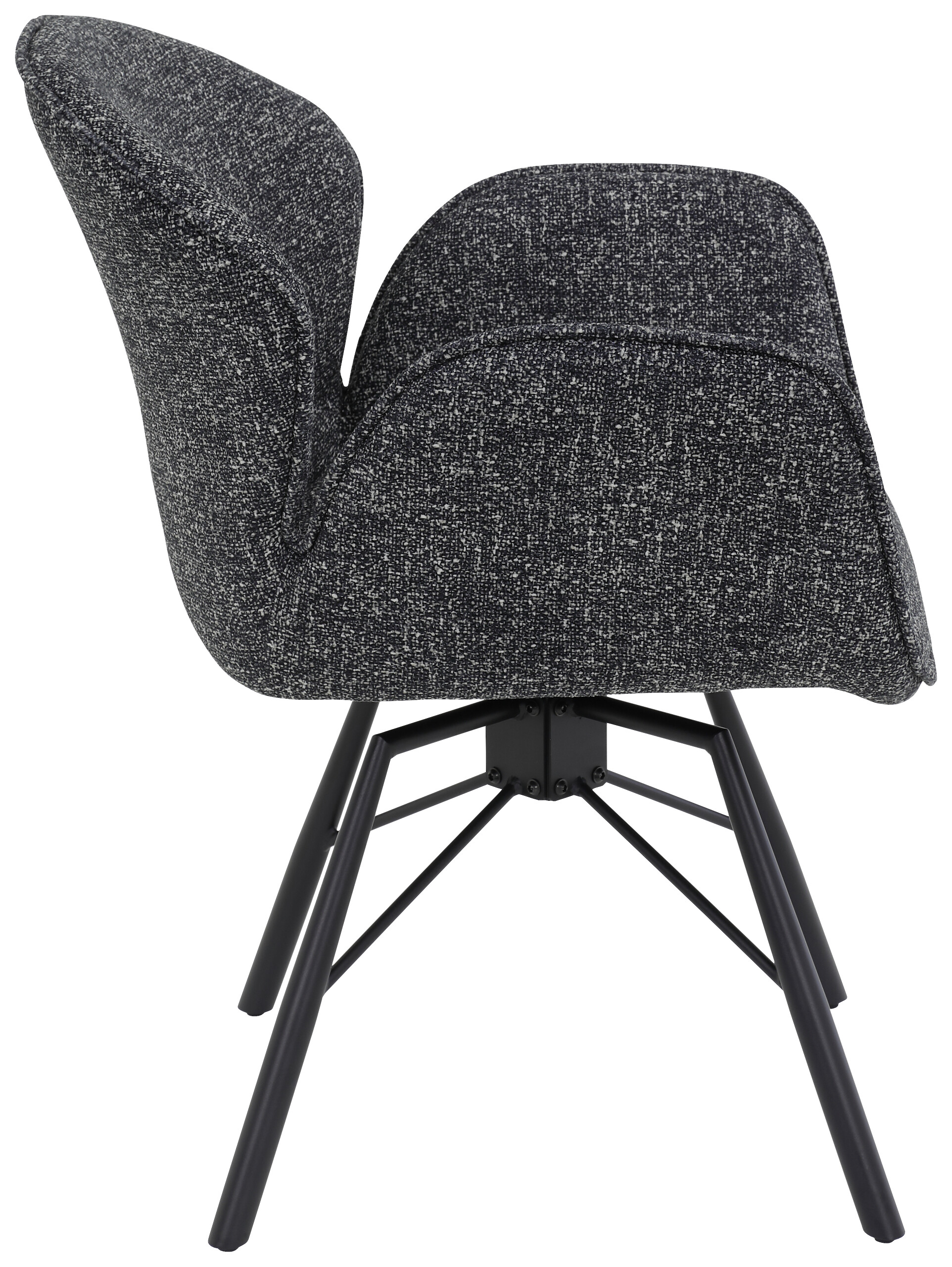 Sessel Bristol, 2er-Set anthrazit Metall Microfaser B/H/T: ca. 62x83x66 cm