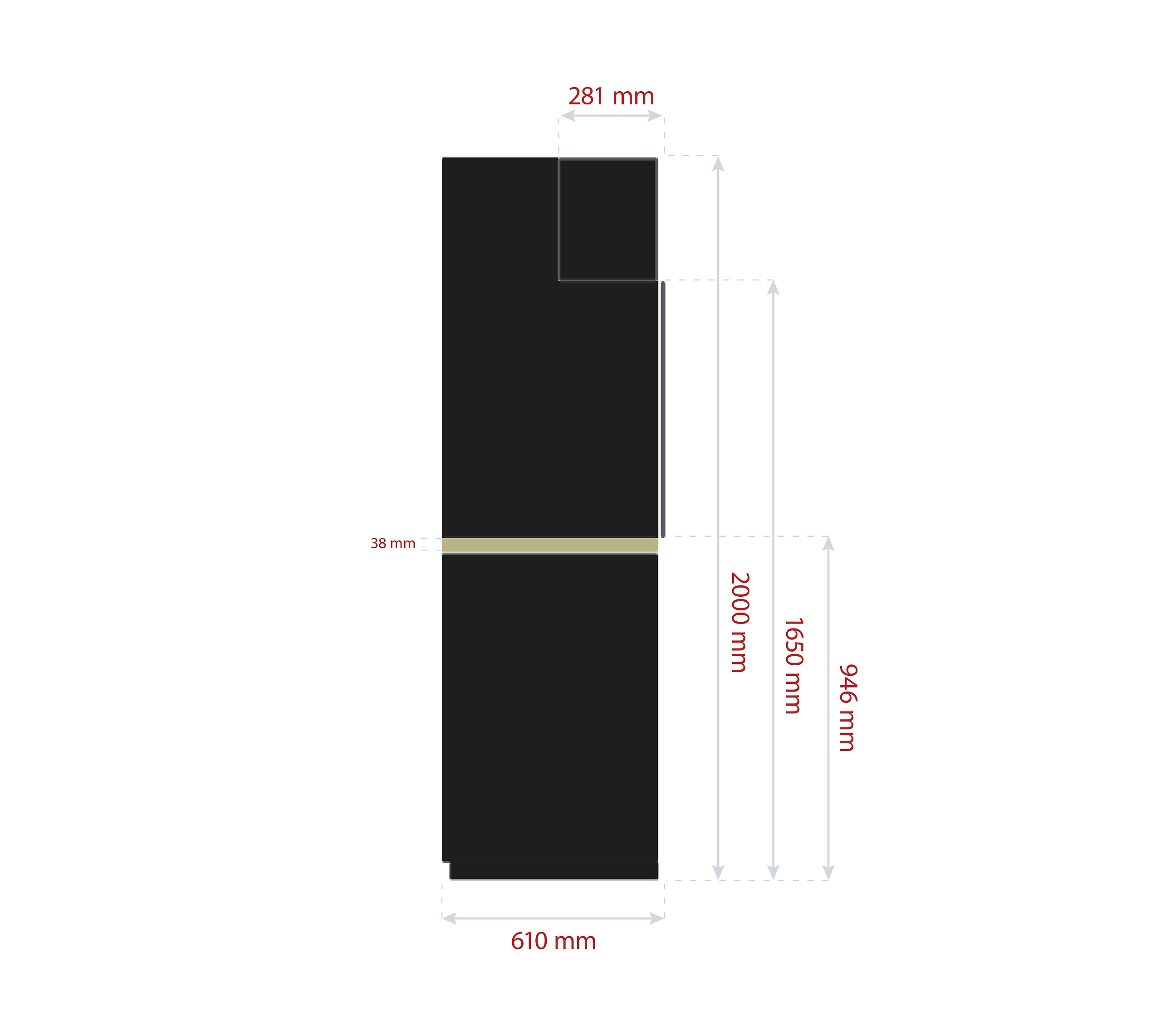 Werkzeugschrank EOS Blackline schwarz B/H/L: ca. 228x200x61 cm