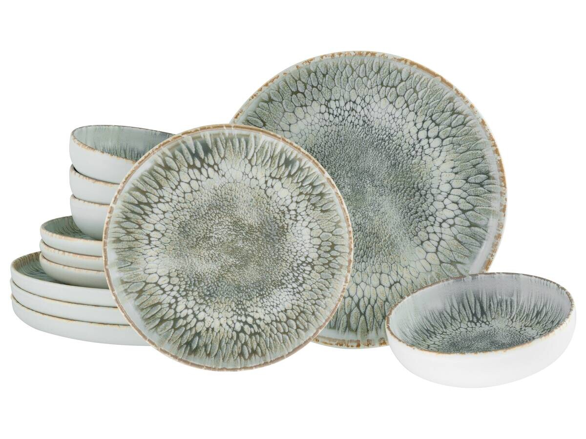 CreaTable Tafelservice Uno grau Steinzeug 12 tlg.