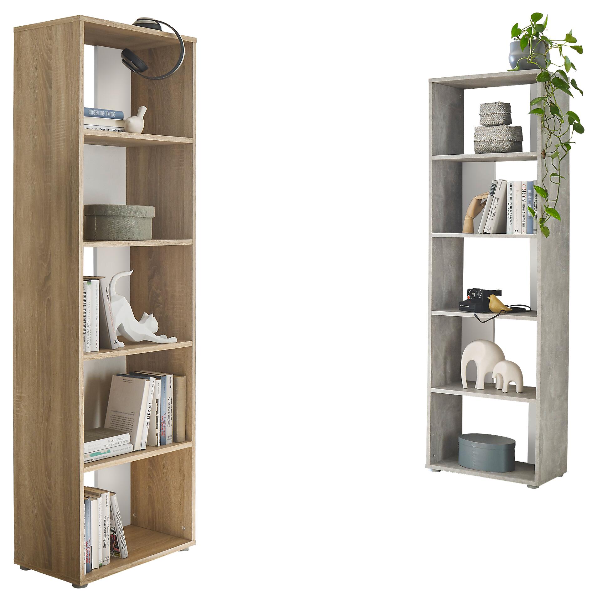 Regal Small Back Eiche Sonoma Nachbildung weiß B/H/T: ca. 50x165x30 cm Regal Small Back Eiche Sonoma Nachbildung weiß B/H/T: ca. 50x165x30 cm