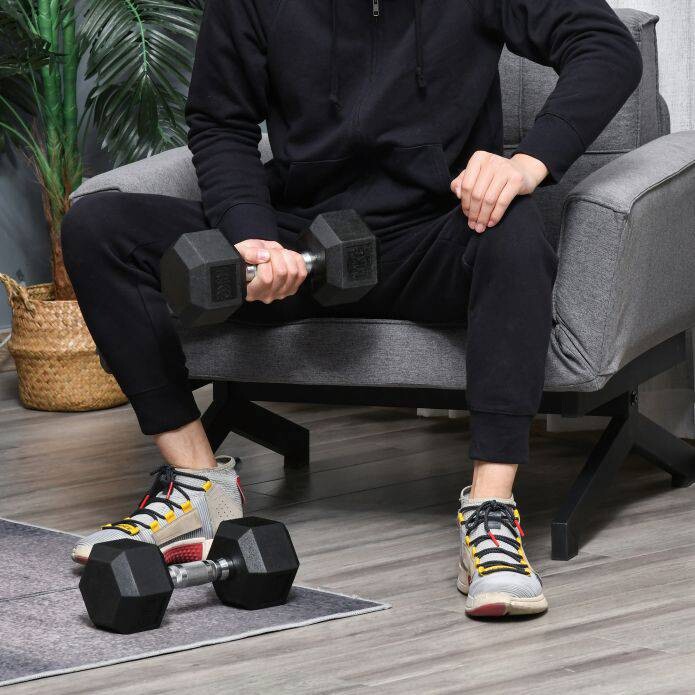 HOMCOM Kurzhantelset schwarz Gummi B/H/L: ca. 13,5x31x13,5 cm