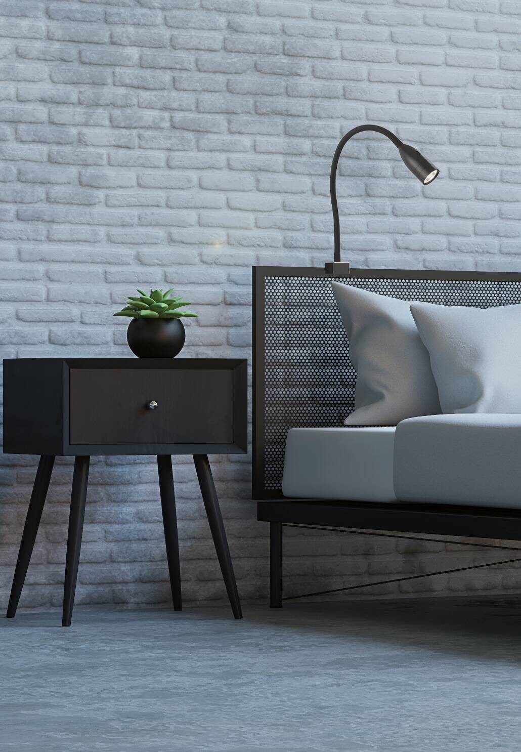 Fischer & Honsel LED-Wandspot 30170 schwarz Metall B/H/T: ca. 4x61x4 cm 1 Brennstellen