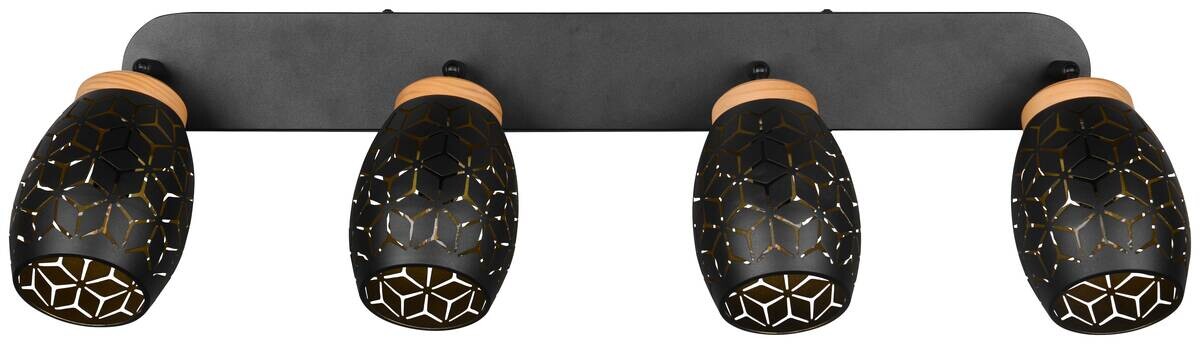 Reality Leuchten Spots Bidar schwarz gold Metall B/H/L: ca. 74x27x12 cm E14 4 Brennstellen