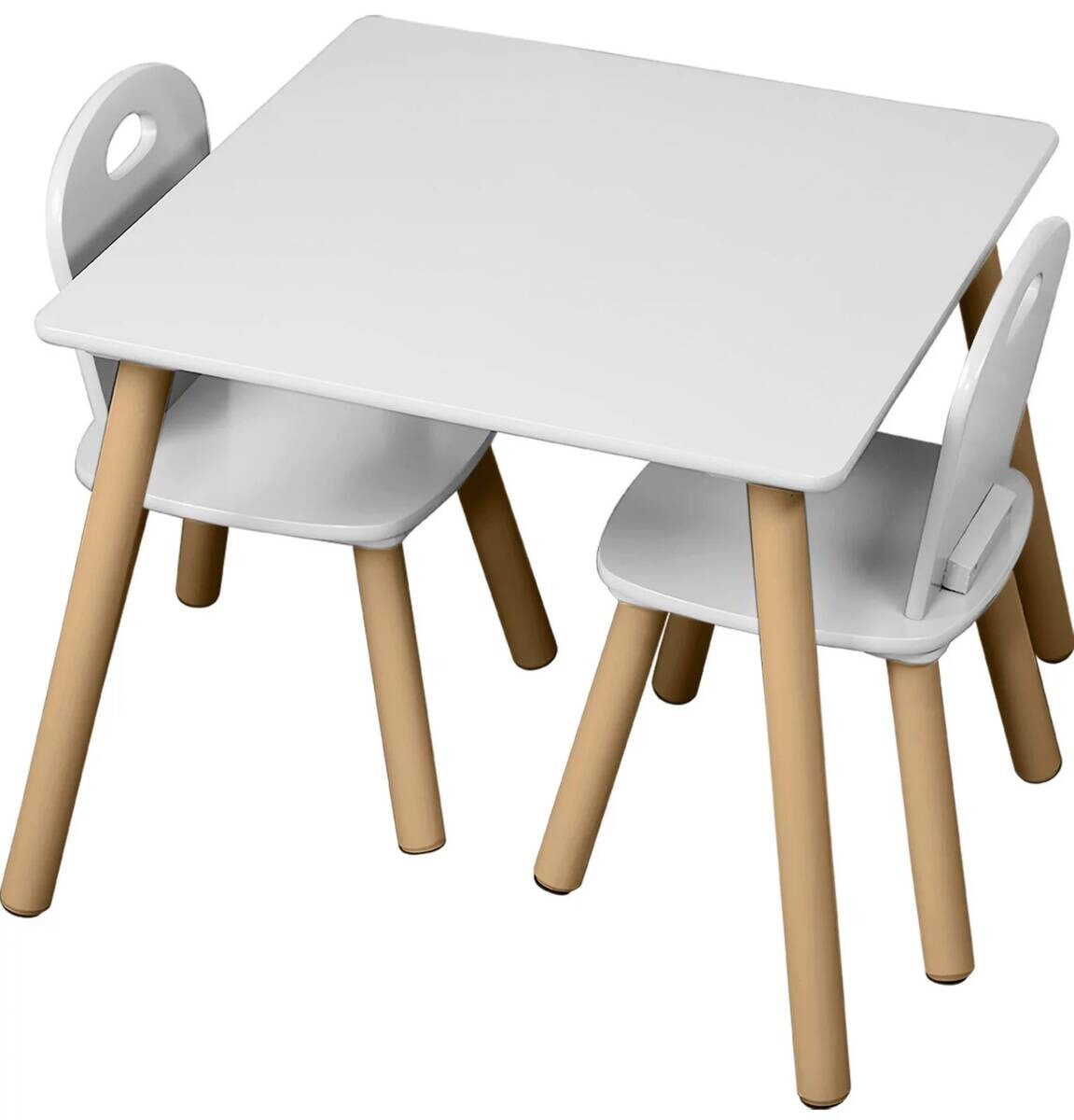 Kesper Kindertisch mit 2 Stühlen weiß Spanplatte