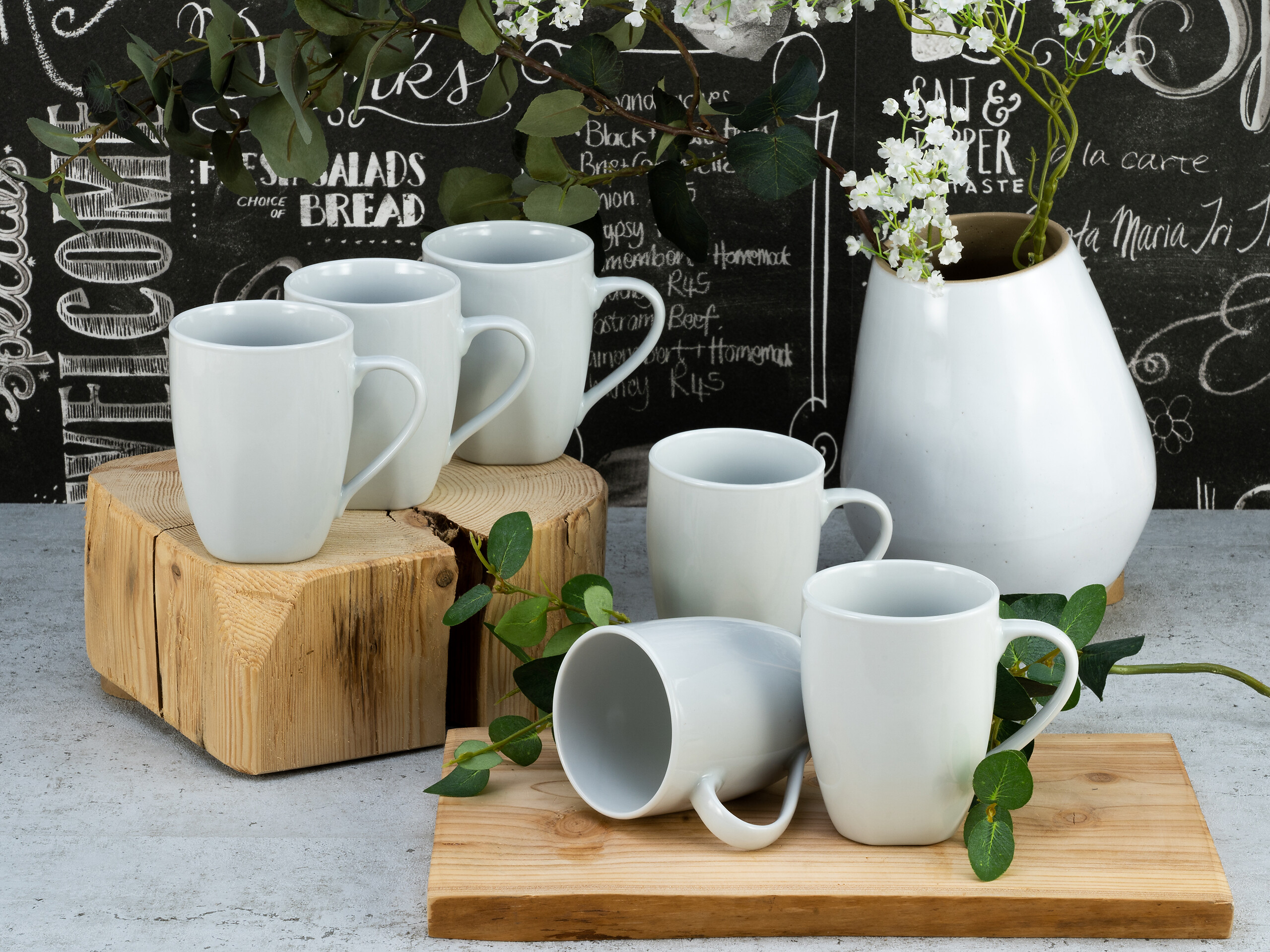 CreaTable Kaffeetassenset Square weiß Porzellan 6 tlg.