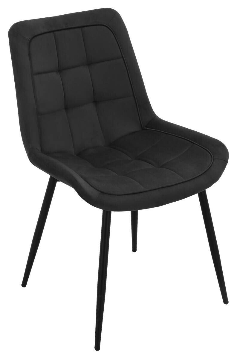 Stuhl KIRA schwarz Samtoptik B/H/T: ca. 59,5x82,5x49 cm