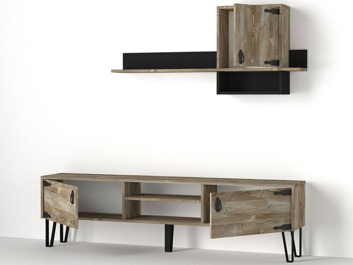 Wohnwand Costa Eiche Nachbildung B/H/T: ca. 180x49x29,5 cm