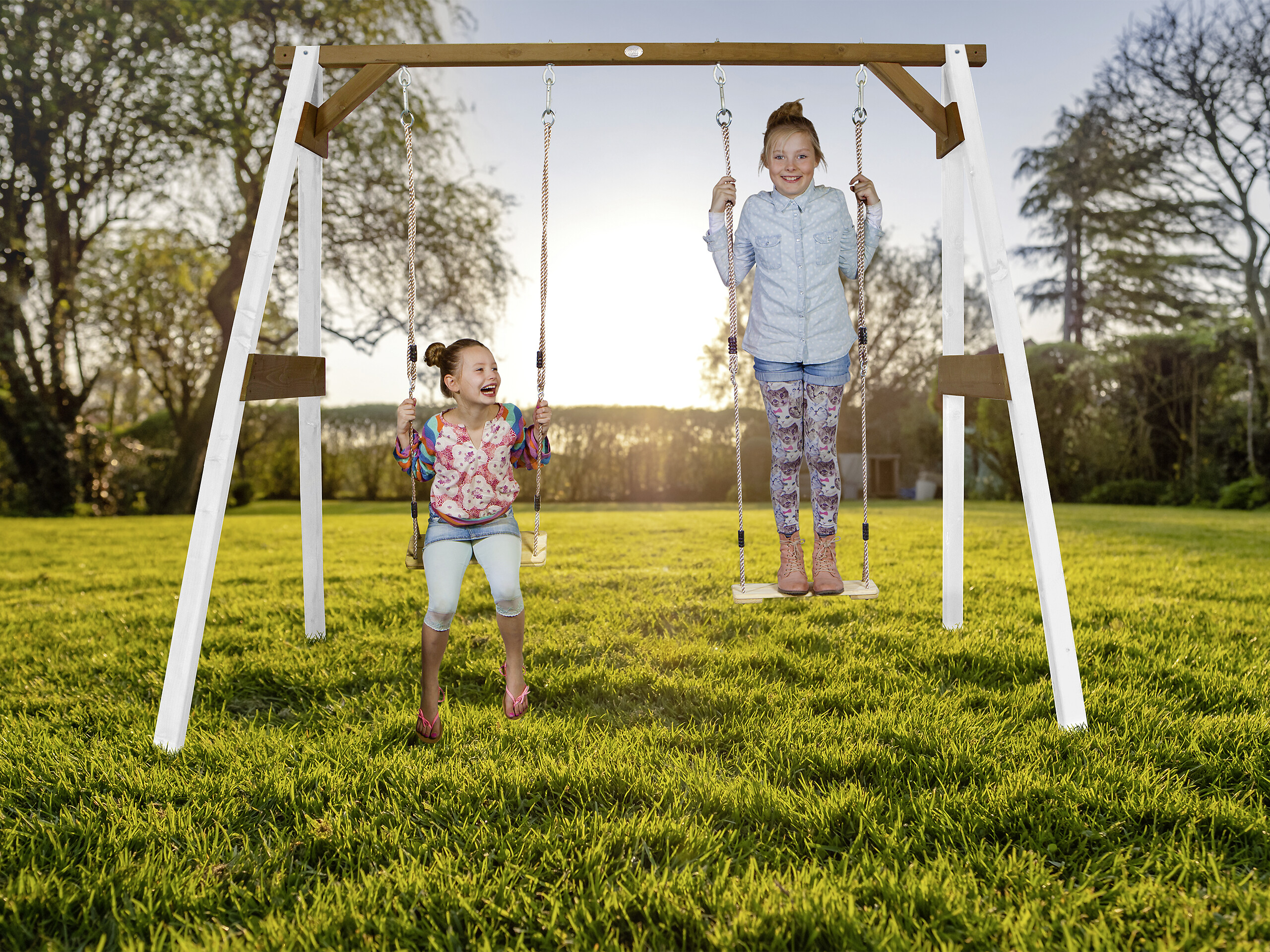 AXI Doppelschaukel weiß B/H/L: ca. 254x207x160 cm