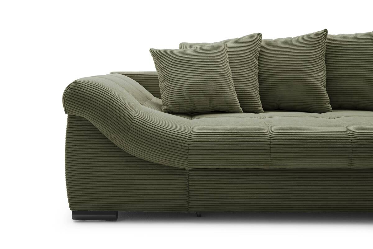 Ecksofa mit Bettfunktion grün Microfaser B/H/T: ca. 303x88x202 cm