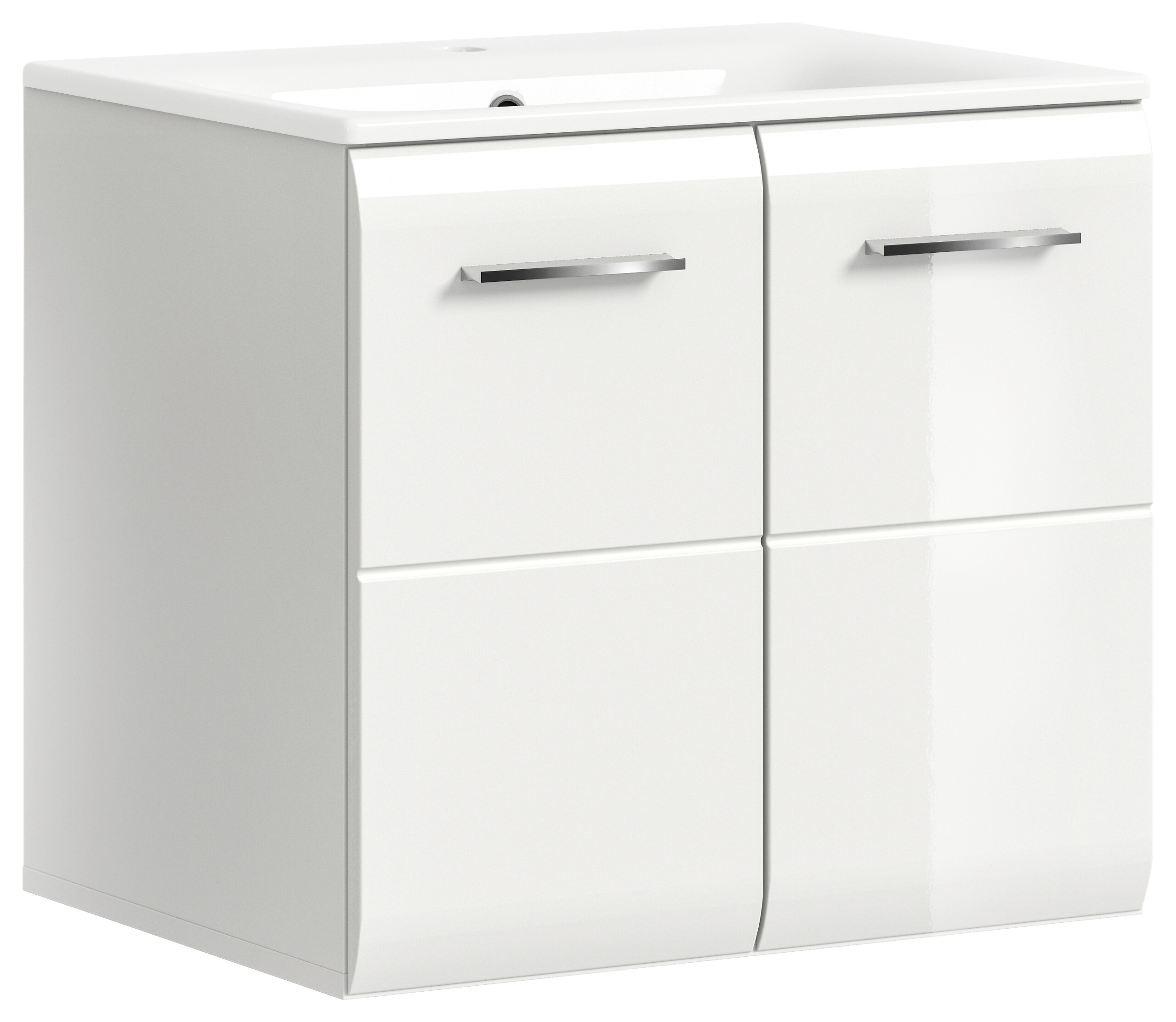 Waschplatz Ice weiß weiß Hochglanz B/H/T: ca. 60x55x46 cm