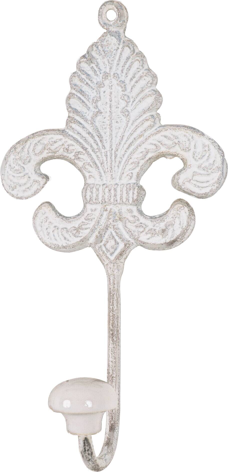 Garderobenhaken weiß Antik lackiert Stahl B/H/T: ca. 10x20x5 cm