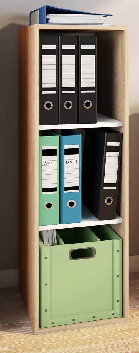 Regal Lona I Eiche Sonoma Nachbildung weiß B/H/T: ca. 35x110x37 cm