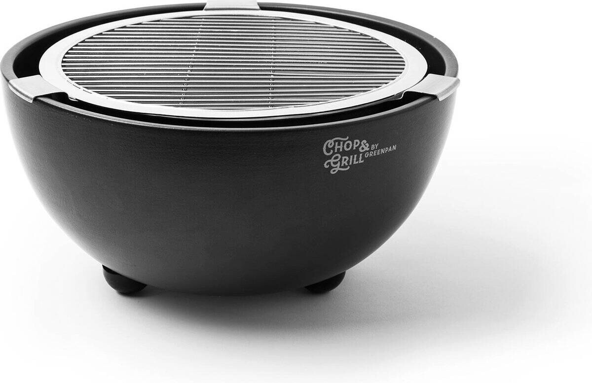 Holzkohle Tischgrill schwarz Edelstahl Keramik B/H/L: ca. 41x16x7 cm