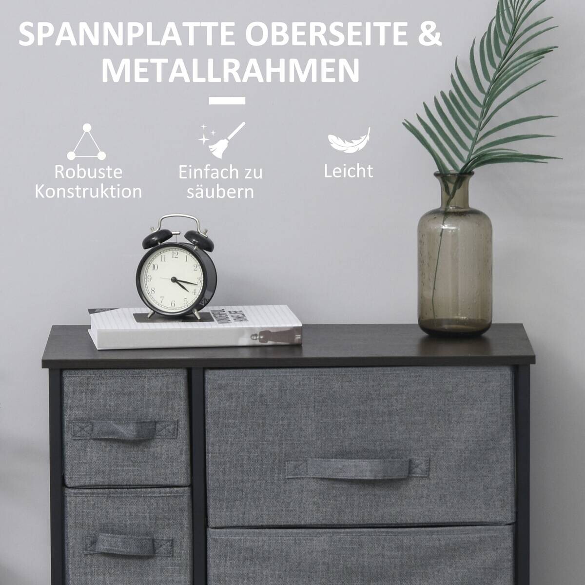 HOMCOM Aufbewahrungsregal dunkelgrau Edelstahl B/H/L: ca. 30x63,5x71 cm