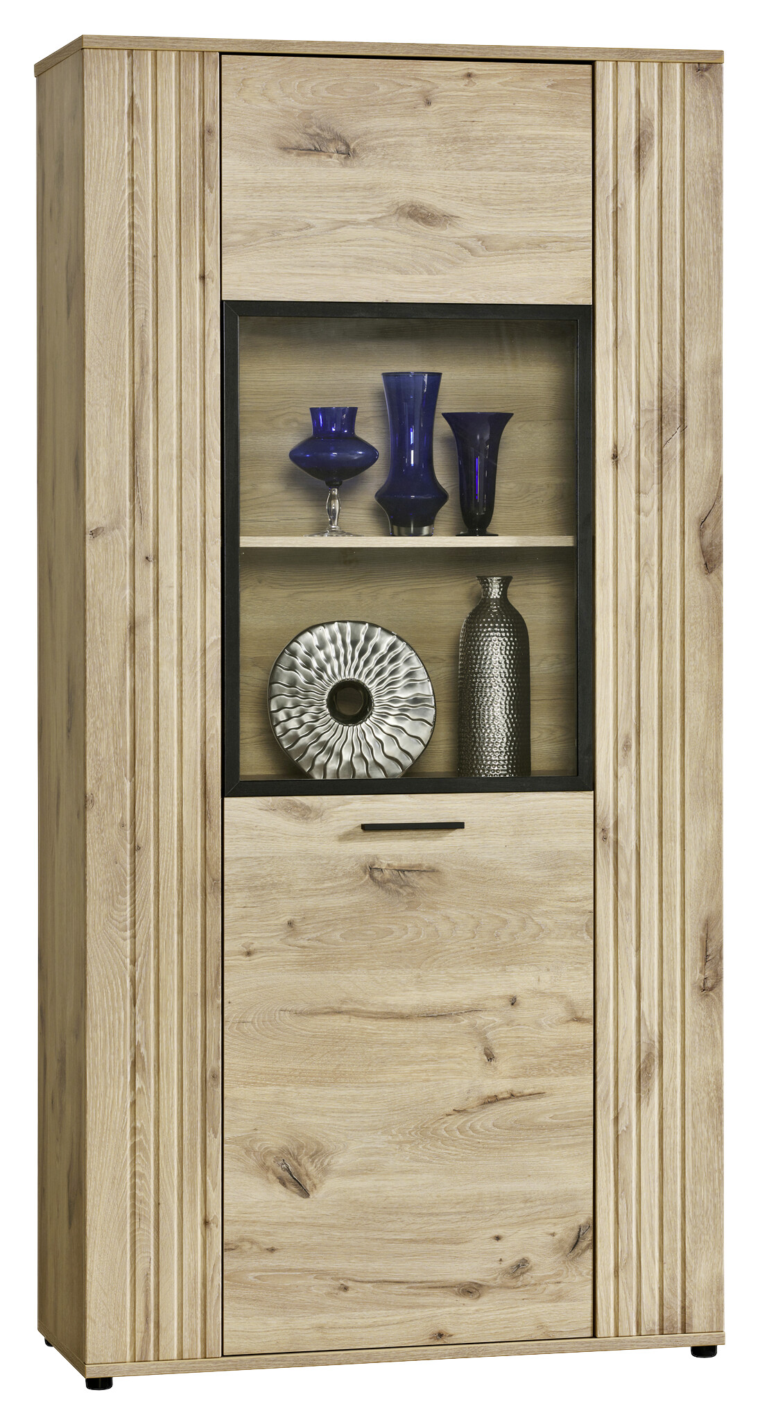 Vitrine Turin Eiche Viking Nachbildung B/H/T: ca. 95x192x40 cm