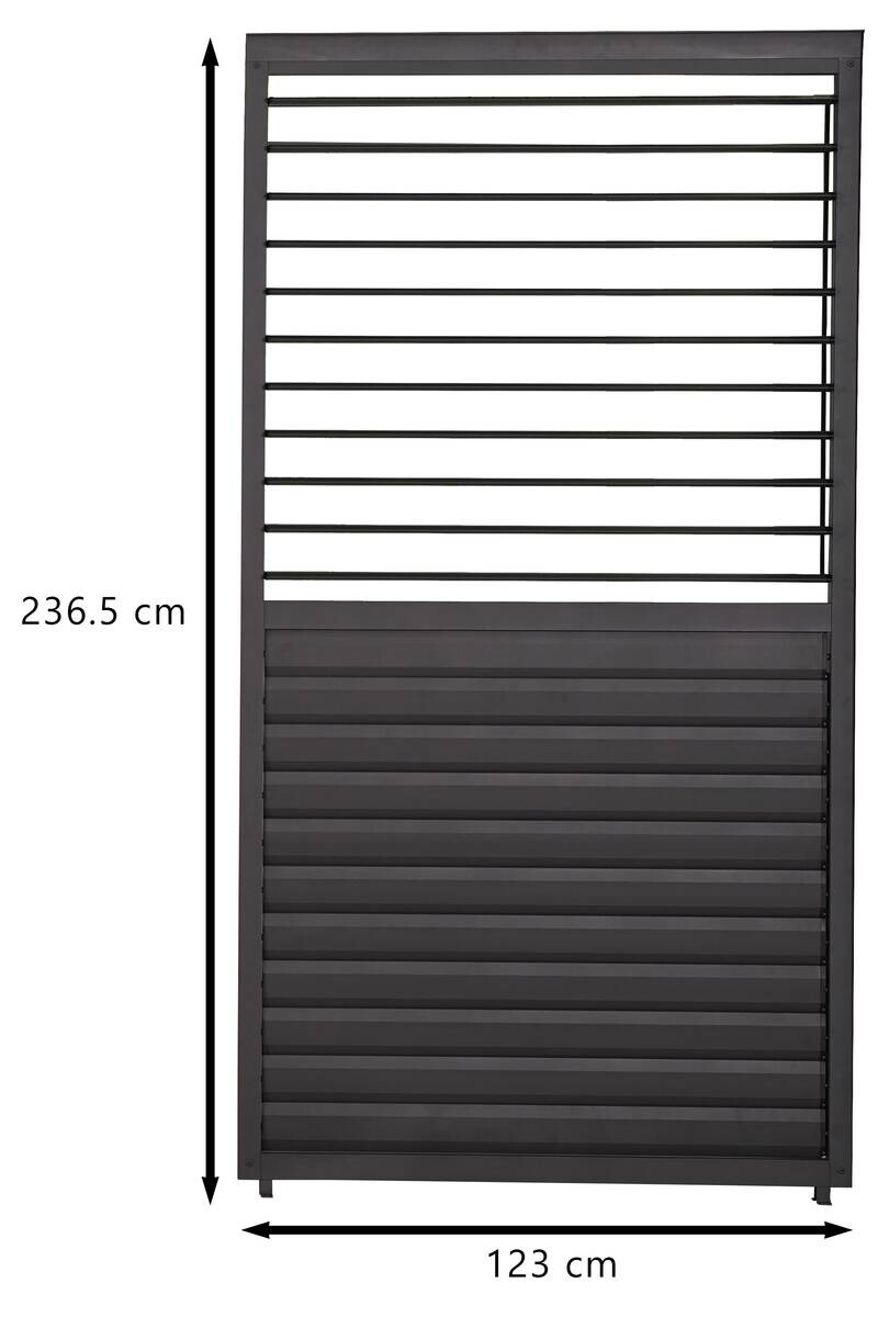 Mirador Lamellenwand für Pergola Deluxe Plus anthrazit Aluminium B/H/L: ca. 123,5x238,65x7 cm