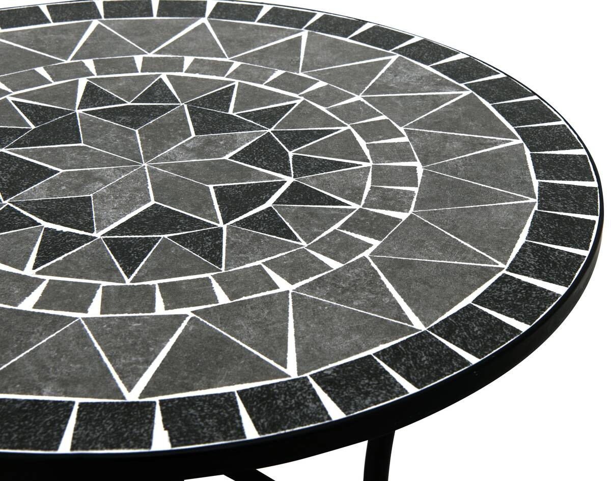 POCOline Gartentisch Mosaik schwarz Metall H/D: ca. 70x60 cm
