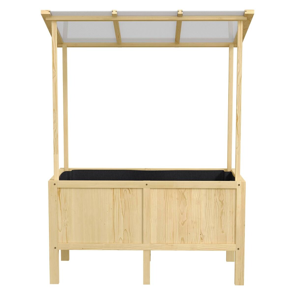 Outsunny Hochbeet natur Edelstahl B/H/L: ca. 60x110x152 cm