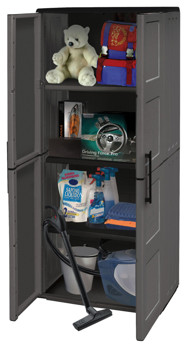 ArtPlast Kunststoffschrank Free hoch grau Kunststoff B/H/T: ca. 68x163x37 cm