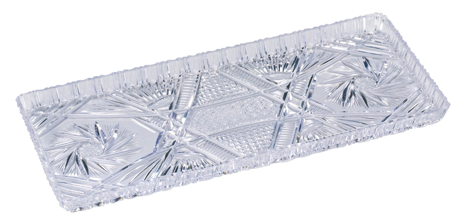 Tortenplatte glasklar B/H/L: ca. 15x1,8x34 cm