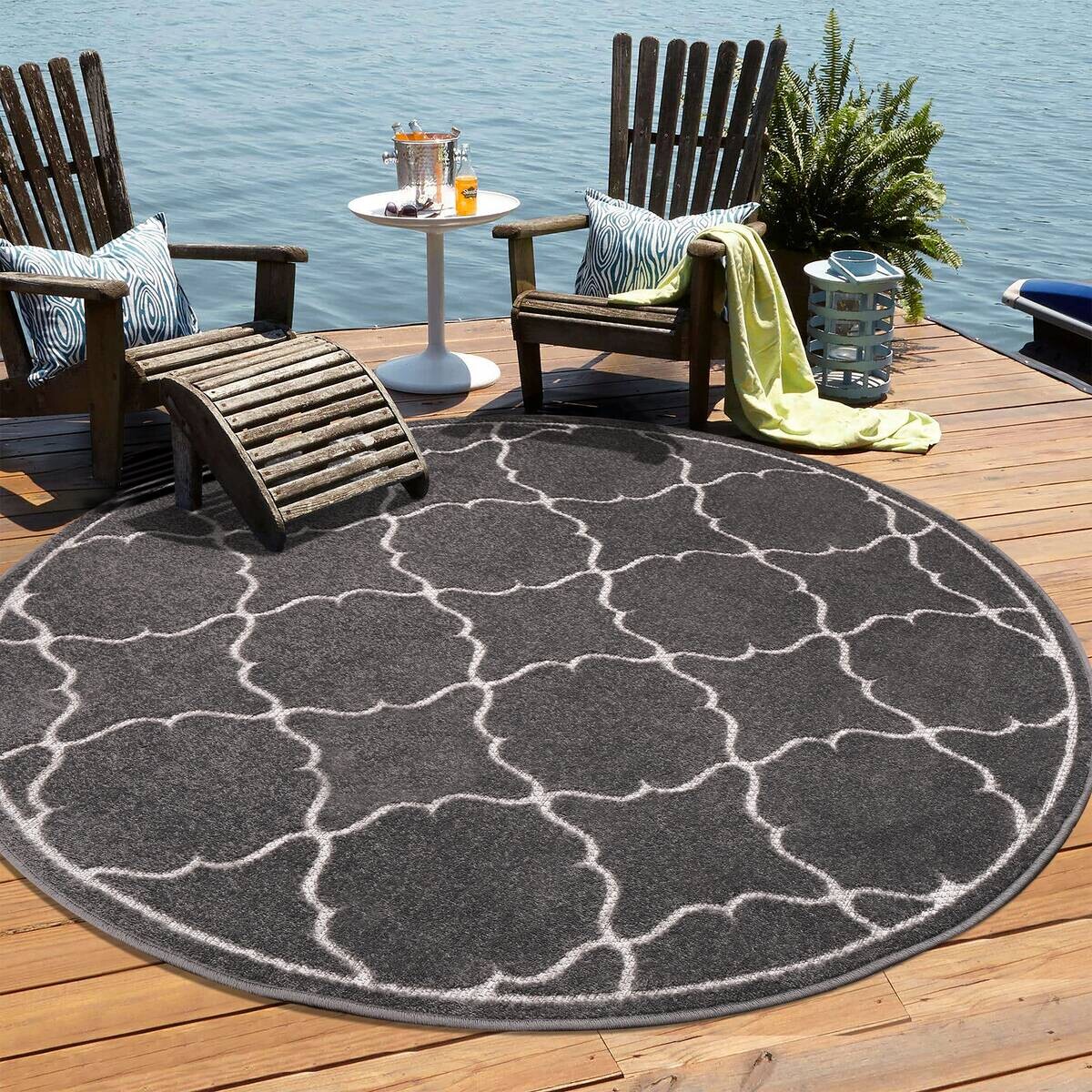 Sanat Outdoorteppich BERLIN grau B/L: ca. 120x120 cm
