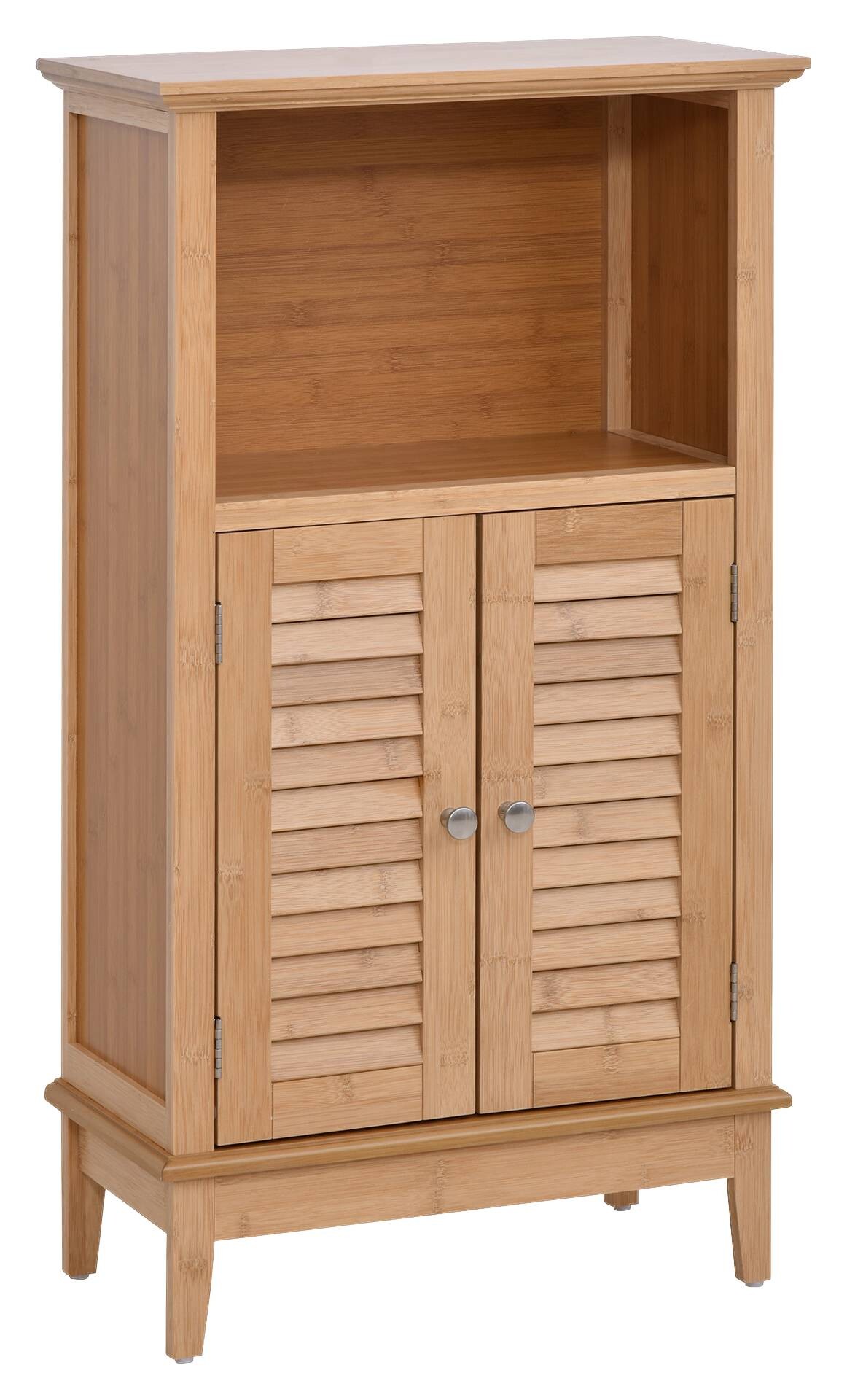 Badezimmerschrank natur Bambus B/H/L: ca. 26x92x50 cm