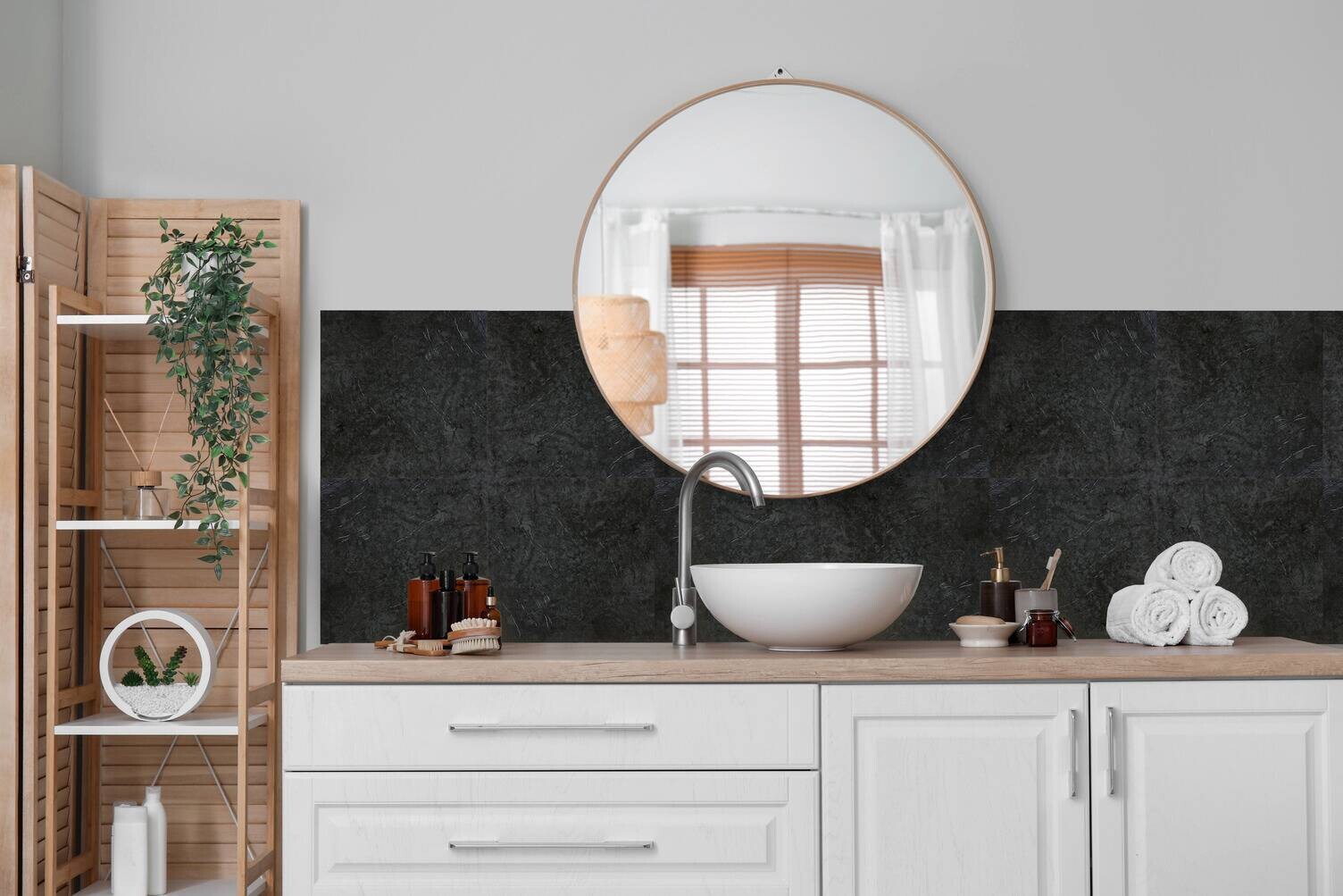 Wandfliese schwarz B/L: ca. 30,5x30,5 cm