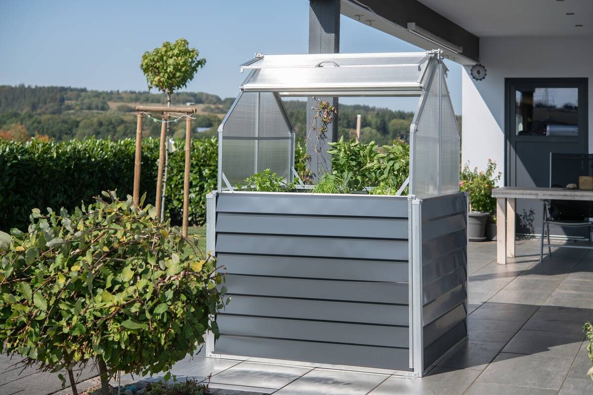 Westmann Hochbeet Store & Grow anthrazit Metall B/H/L: ca. 120x169x120 cm