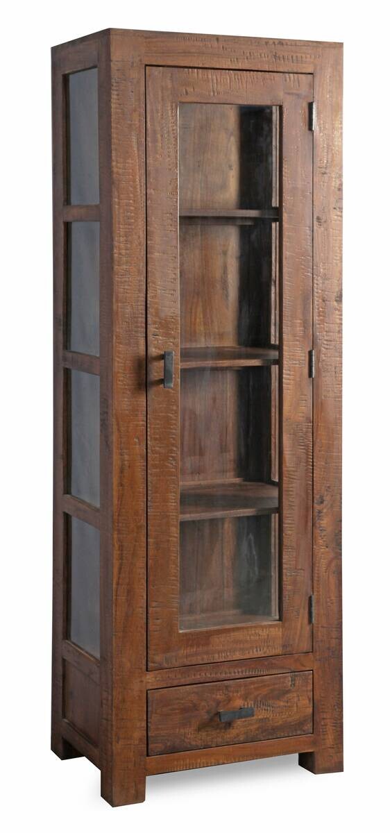 Vitrine Genua Akazie dunkel B/H/T: ca. 50x175x40 cm