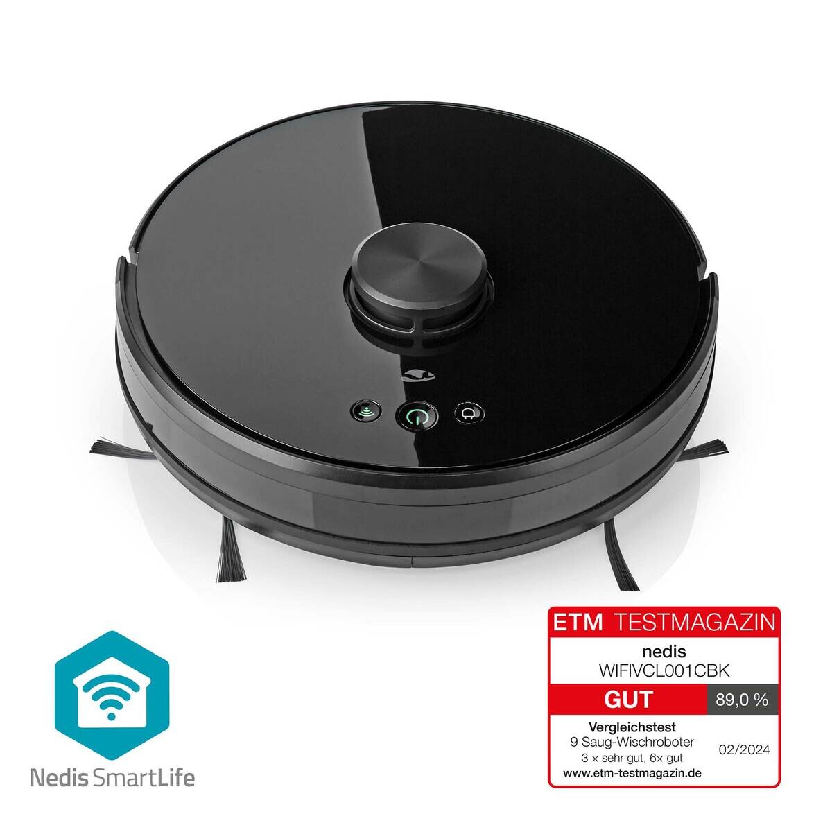 Nedis Roboter-Staubsauger schwarz Polypropylen B/H/L: ca. 33,1x33,3x9,6 cm