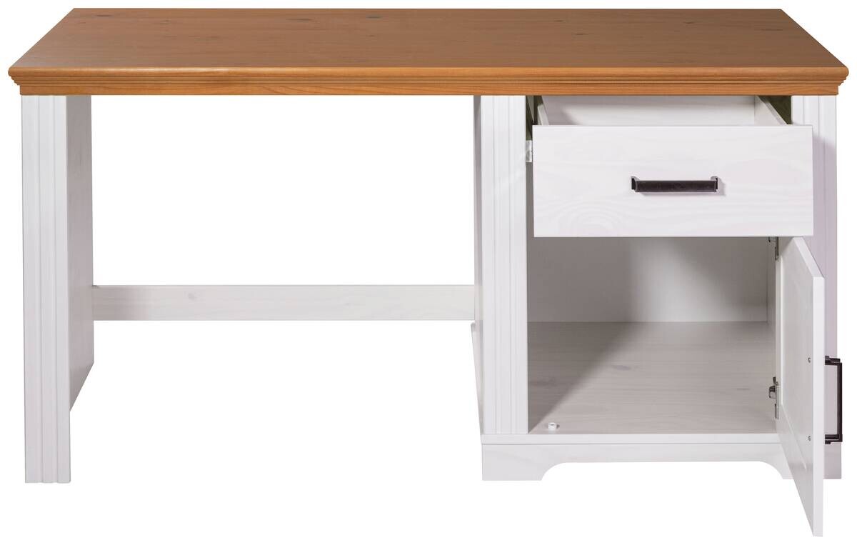 Schreibtisch Maluno weiß lackiert B/H/L: ca. 65x76x150 cm