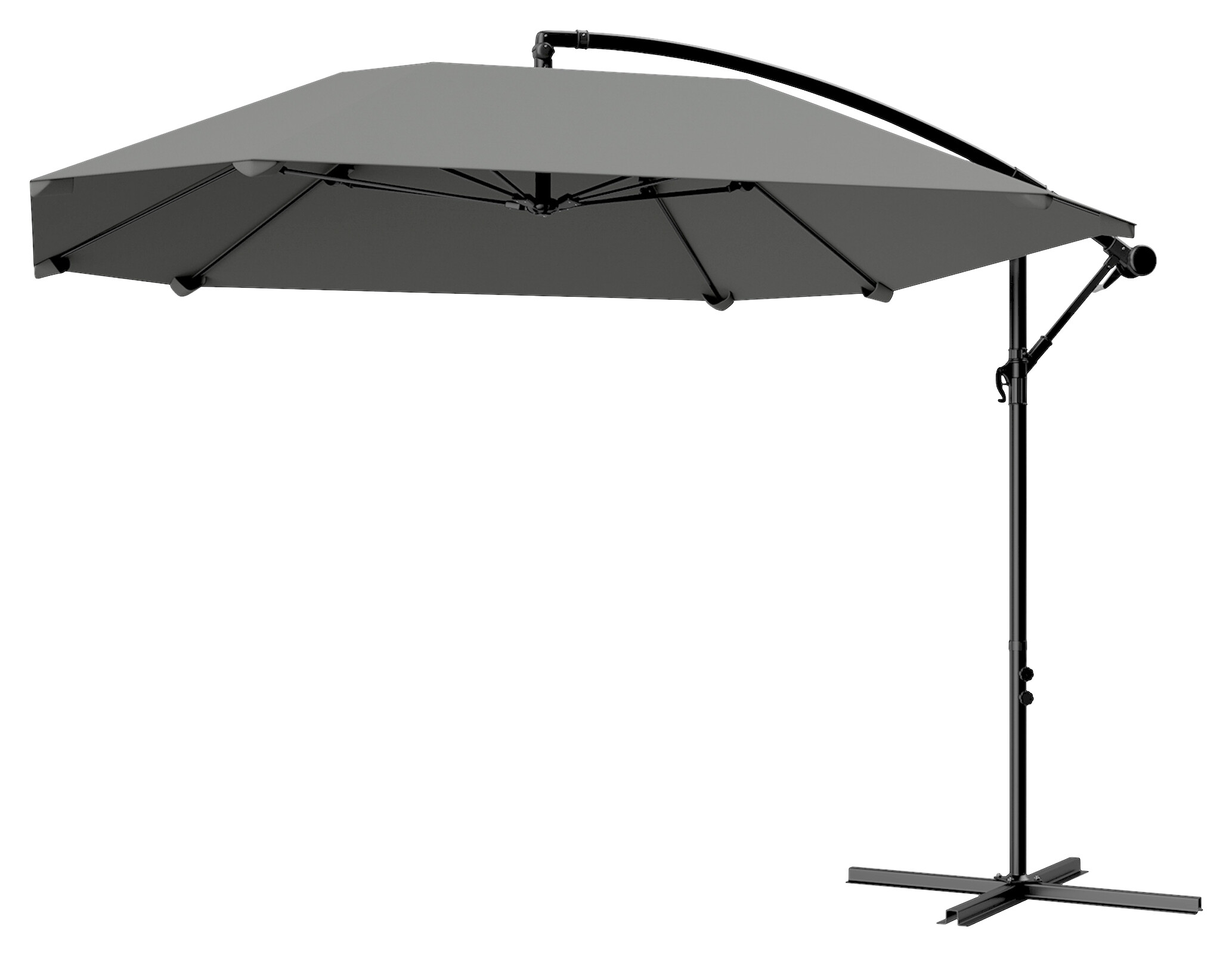 Outsunny Ampelschirm dunkelgrau Metall B/H/L: ca. 260x245x304 cm