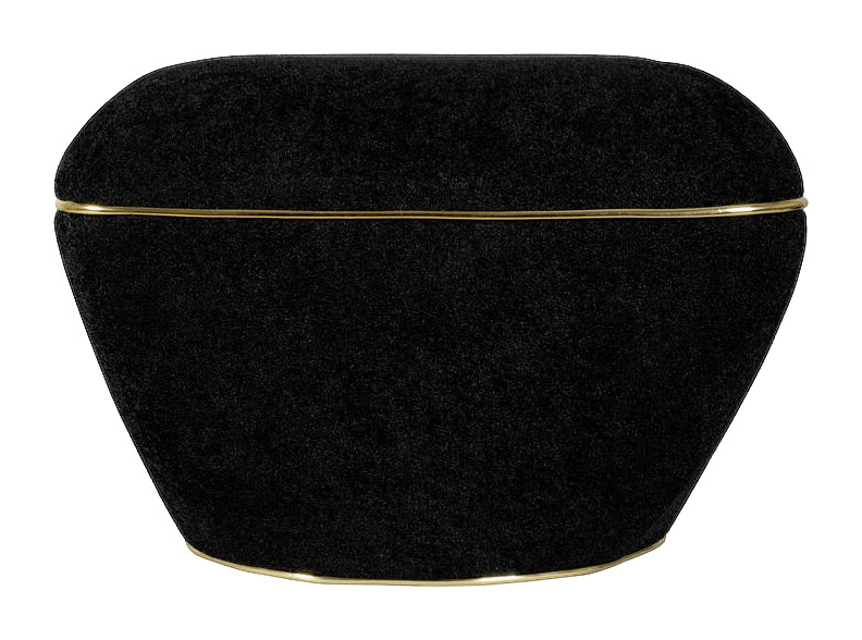 360 Living Hocker Contessa 110 schwarz gold B/H/T: ca. 60x42,5x60 cm