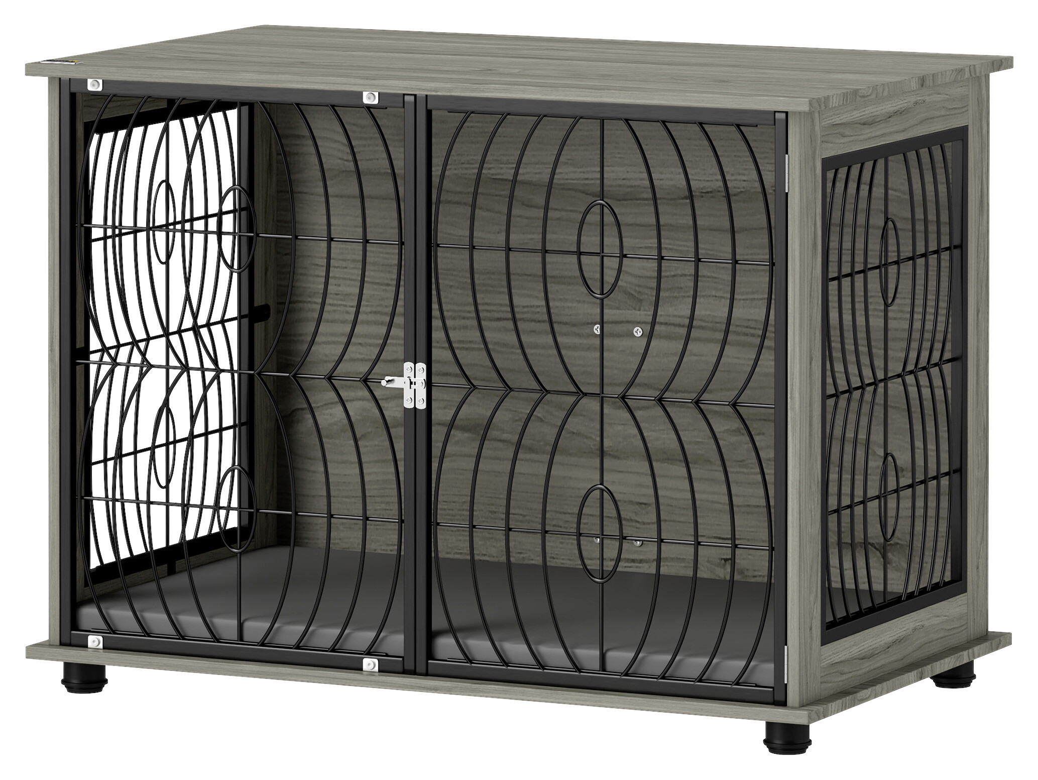 PawHut Hundekäfig grau Spanplatte B/H/L: ca. 60x73,5x100 cm