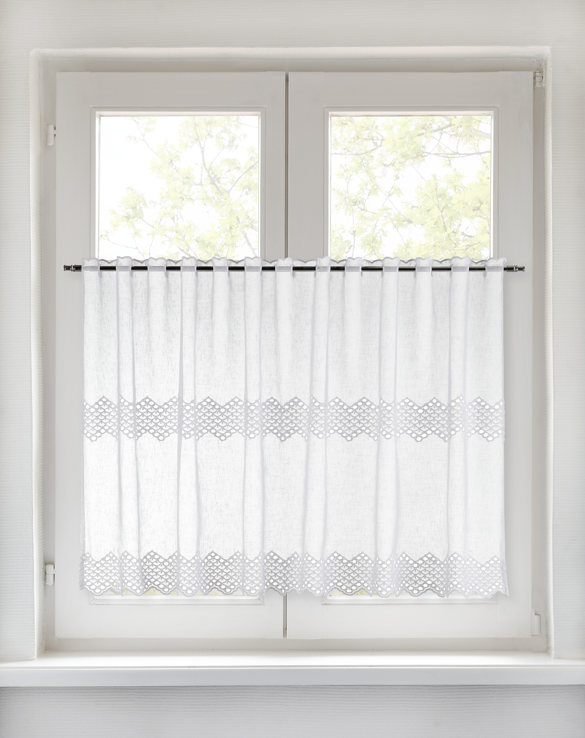 POCOline Scheibengardine Tanja weiß B/L: ca. 75x140 cm