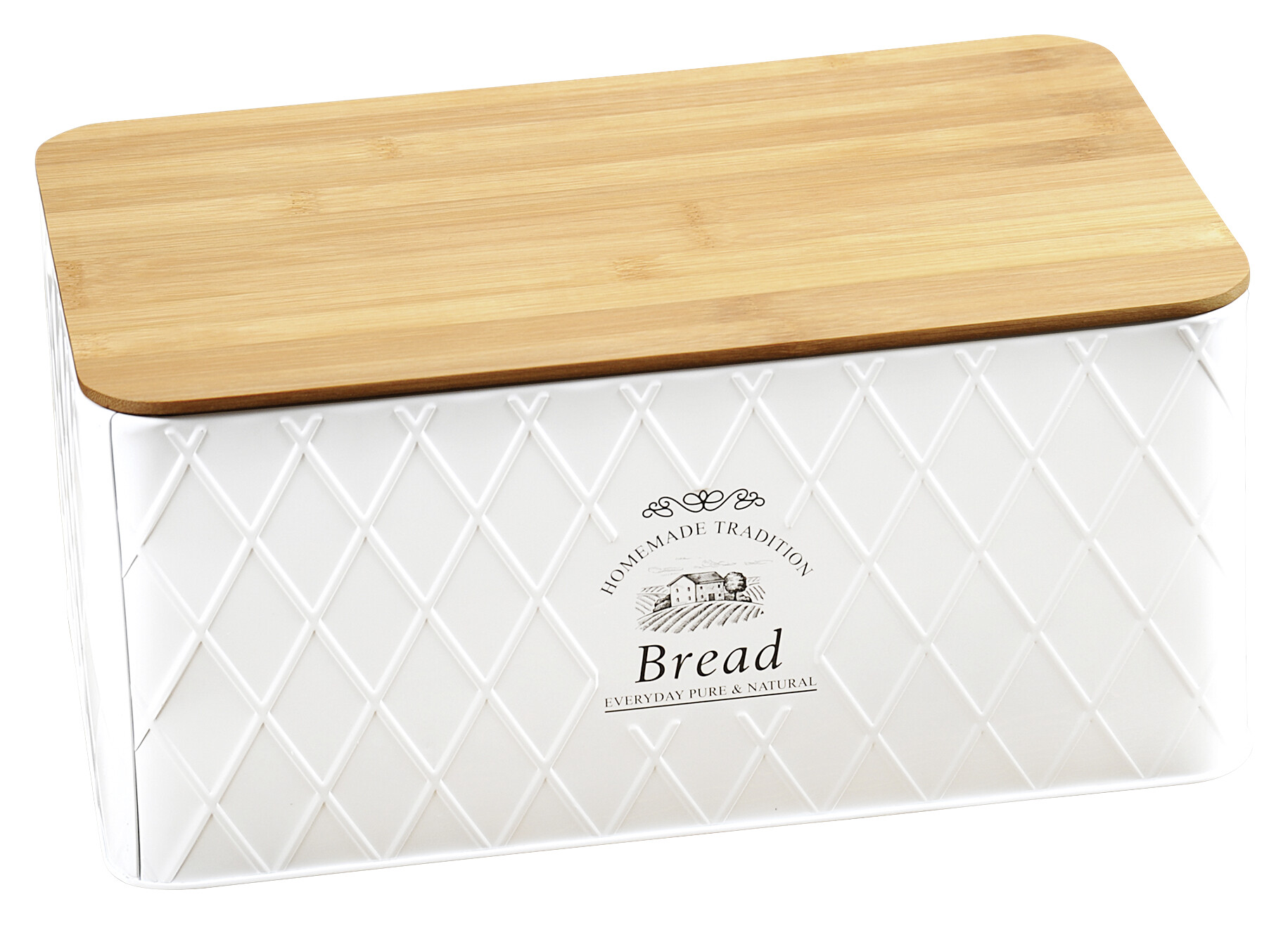 Kesper Brotkasten Landhaus weiß Metall B/H/L: ca. 21x15x32,5 cm