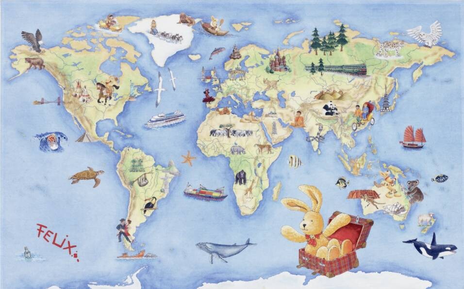 Felix Kinderteppich blau B/L: ca. 140x200 cm