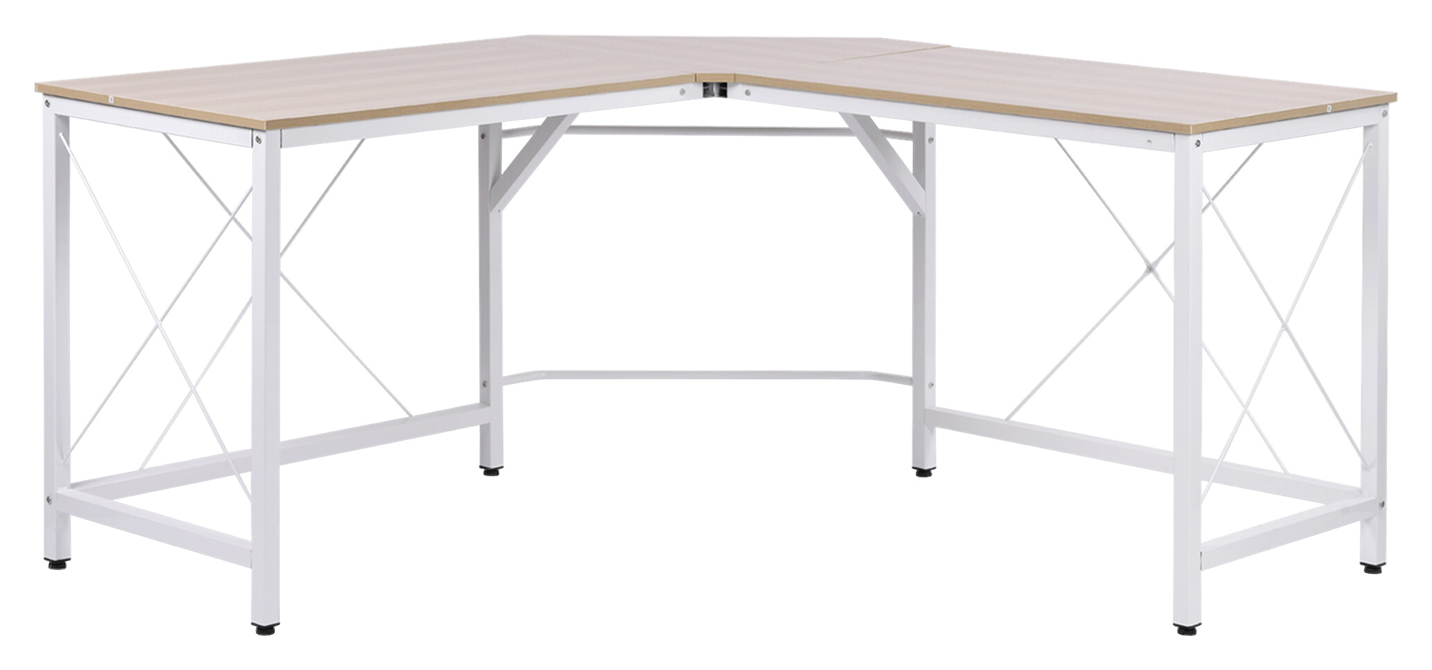 Computertisch 836-122AK natur weiß B/H/L: ca. 150x76x150 cm