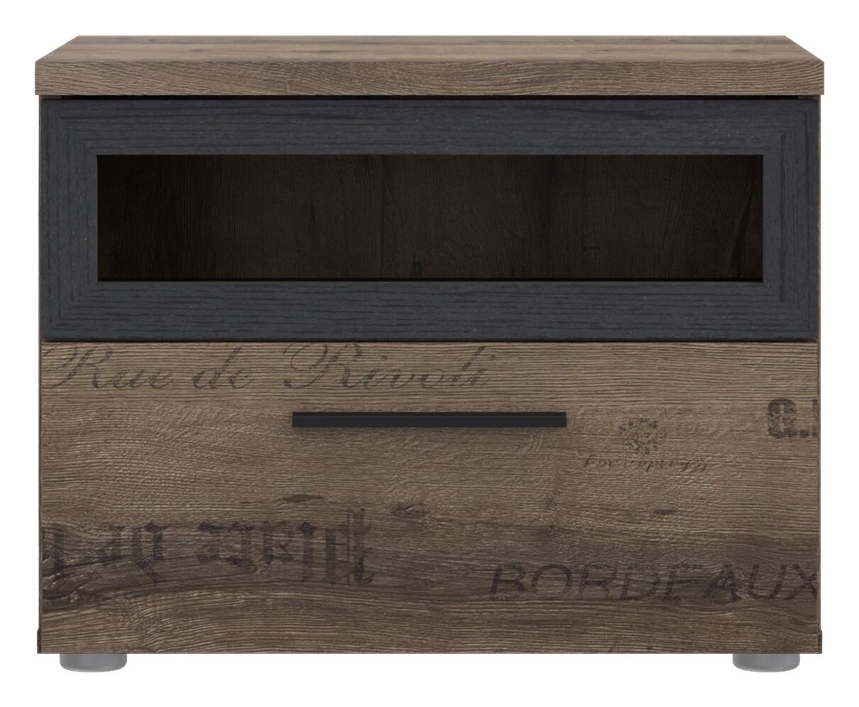 Nachtkonsole  schlamm Eiche Nachbildung B/H/T: ca. 52x40,8x41,3 cm