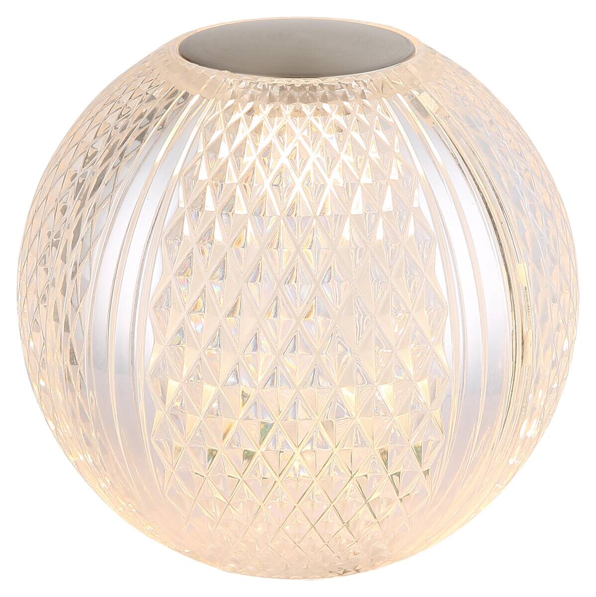 GLOBO LED-Tischleuchte klar nickel matt schwarz Kunststoff H/D: ca. 11,2x12 cm 1 Brennstellen