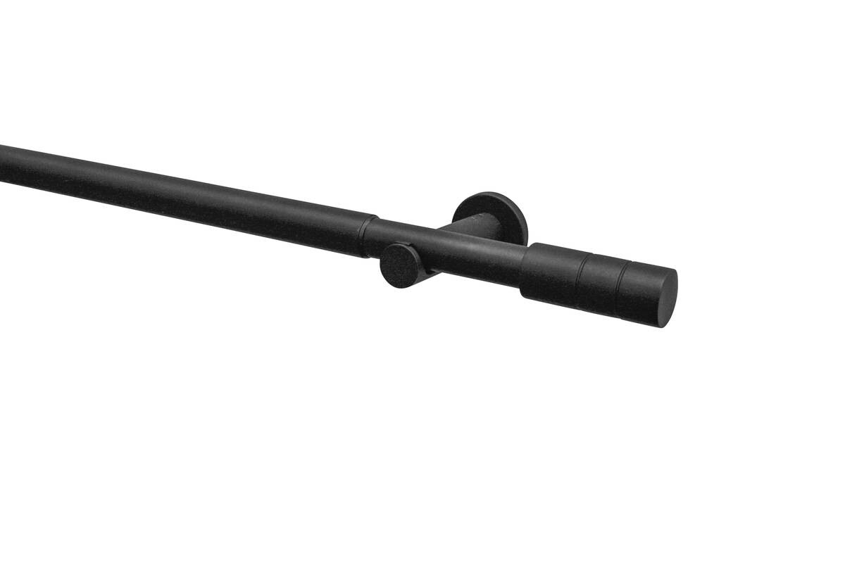 Boviva Stilgarnituren Zylinder mattschwarz Metall L: ca. 190 cm ausziehbar von ca. 100 bis 190 cm 1.0 Läufe