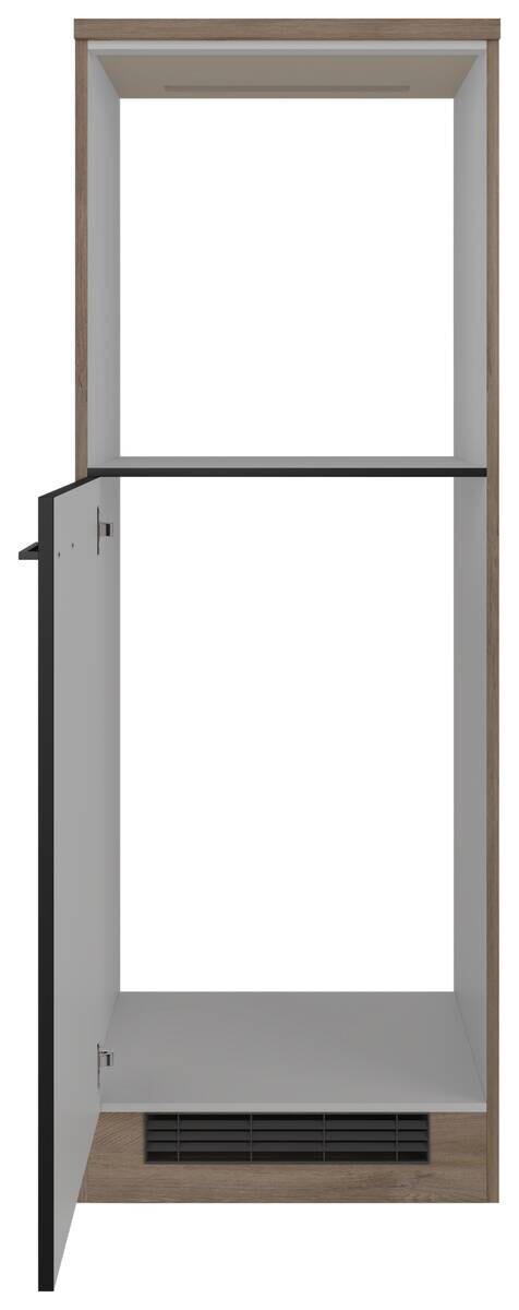 Kühlumbauschrank Capri schwarz matt B/H/T: ca. 60x168,5x60 cm