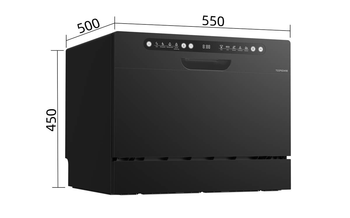 POCOline Tischgeschirrspüler TGSP6D49B schwarz B/H/T: ca. 55x45x50 cm